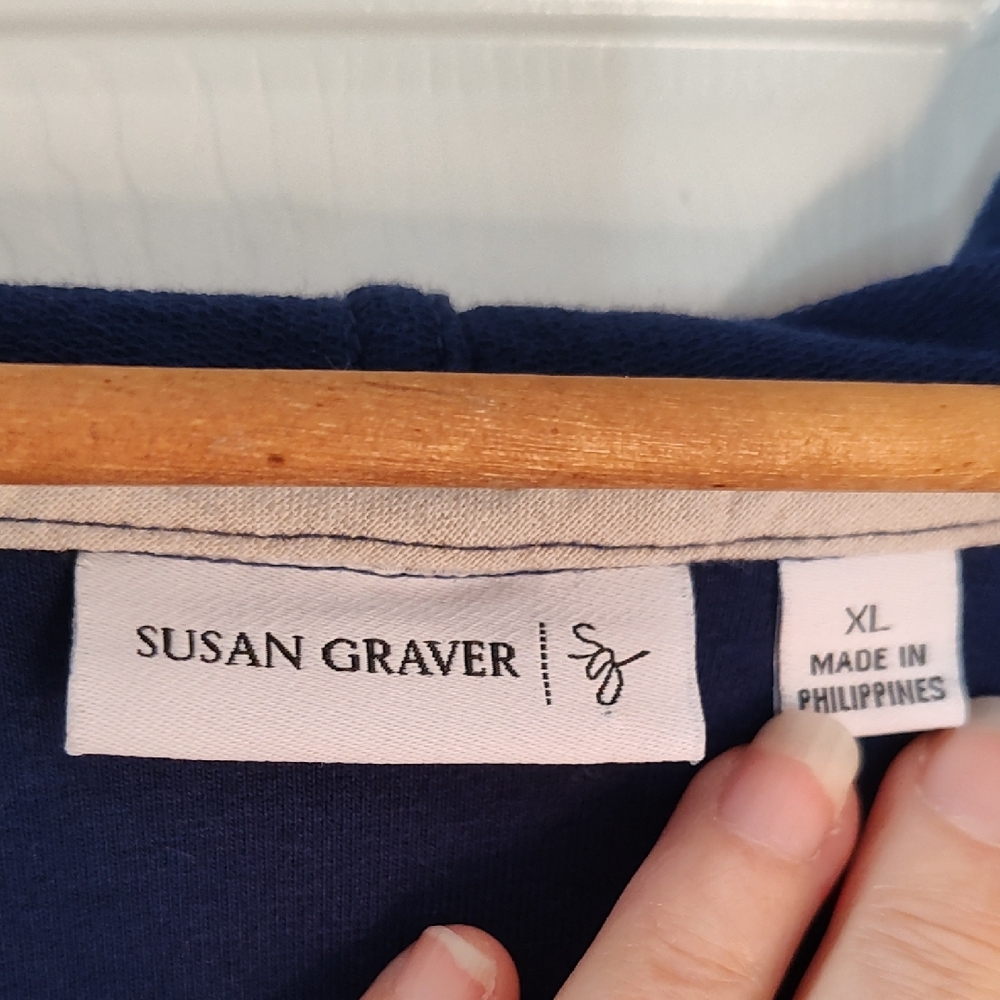 Susan Graver Navy Blue Garment - Picture 2 of 6